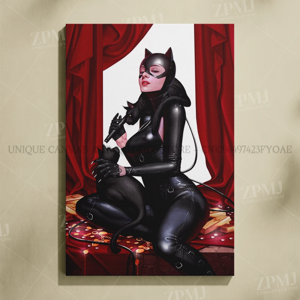Batwoman and Catwoman Canvas Art - HD Printed Kawaii Wall Decor Poster