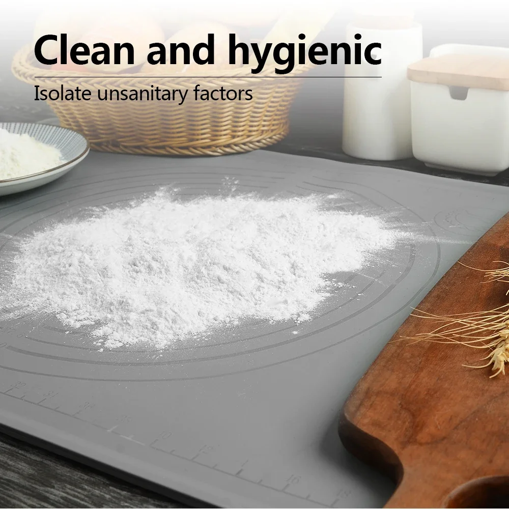 Thickened Silicone Kneading Pad Non-Stick Surface Rolling Dough Mat with Scale Kitchen Cooking Pastry Sheet Oven Liner Bakeware