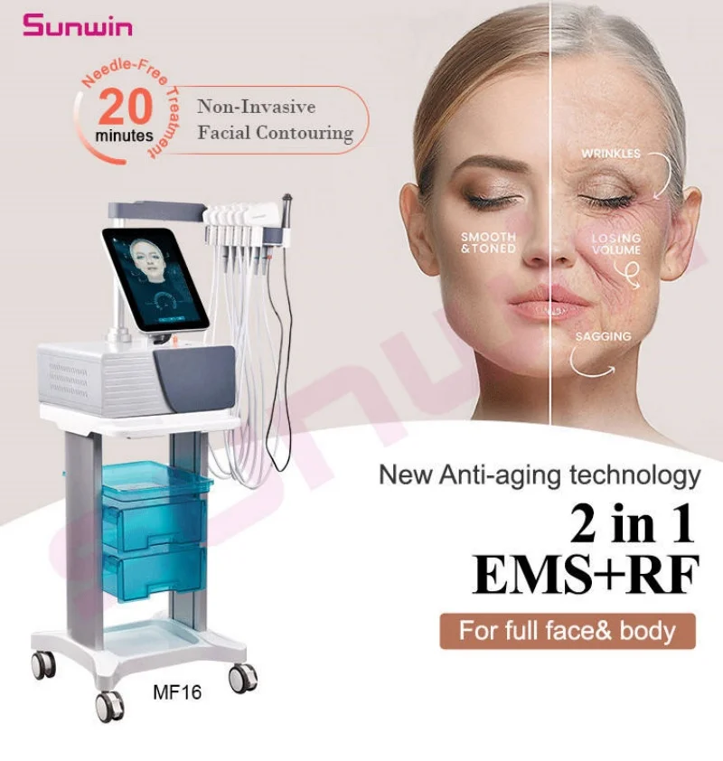Latest Ems+RF Desktop Electromagnetic Peface Device Skin Tightening Skin Rejuvenation Ems Sculpting Rf Facical Beauty Machine