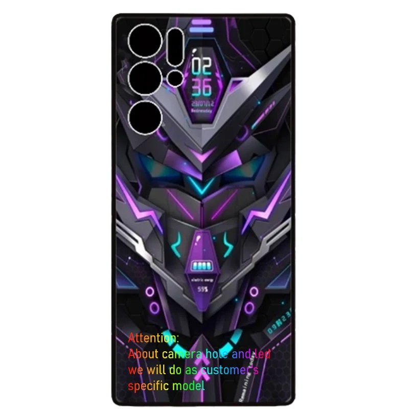 LED Flash Case with Glass Back Cover for Red Magic Smartphones