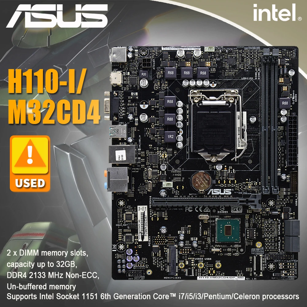 ASUS H110I/M32CD4 Motherboard LGA1151 Socket DDR4 64GB HDMI MicroATX