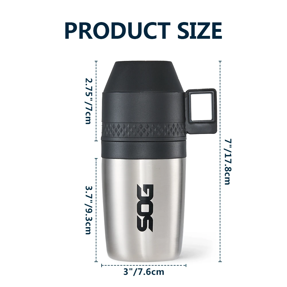 SOG 350ml 2-in-1 Portable Coffee Grinder Stainless Steel Cup Hand Mill Small Manual Bean Crusher Travel Camping supplies
