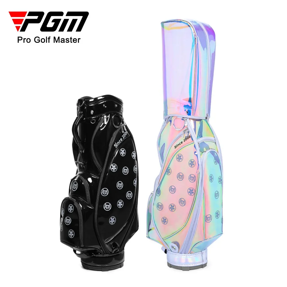 

PGM Women Golf Bags Colorful Laser Transparent Portable Club Pack Waterproof Lightweight Transparent Holds 13 Clubs QB125