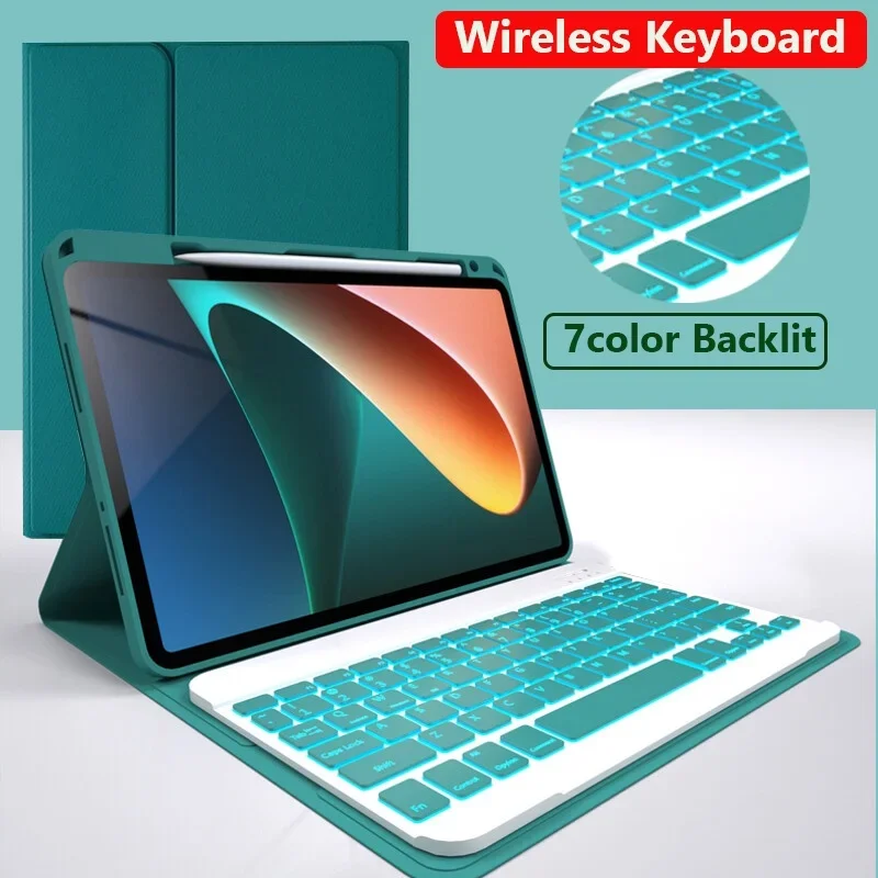 

For Huawei Matepad T10S T10 Pro 10.8 Matepad 10.4 2022 11 M6 Bluetooth Backlight Keyboard Case Folio Leather Cover