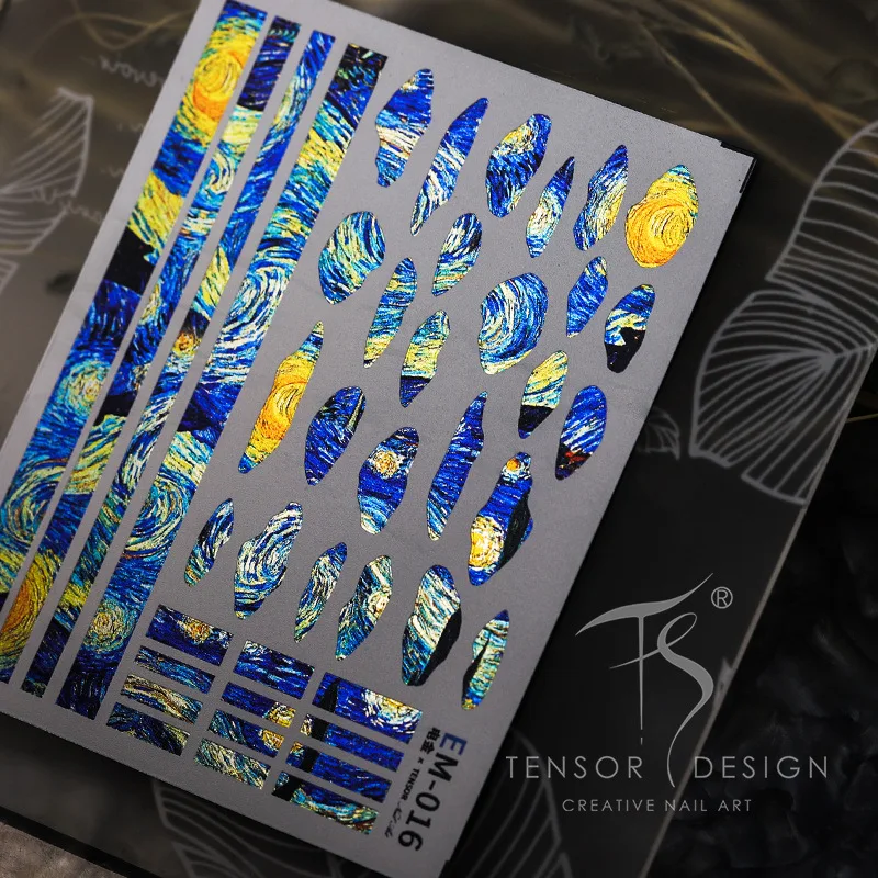 New Electroplated Metallic Luster 3D Nail Art Stickers The Starry Night Decals Silders For Nails Decoration Manicure Supplies