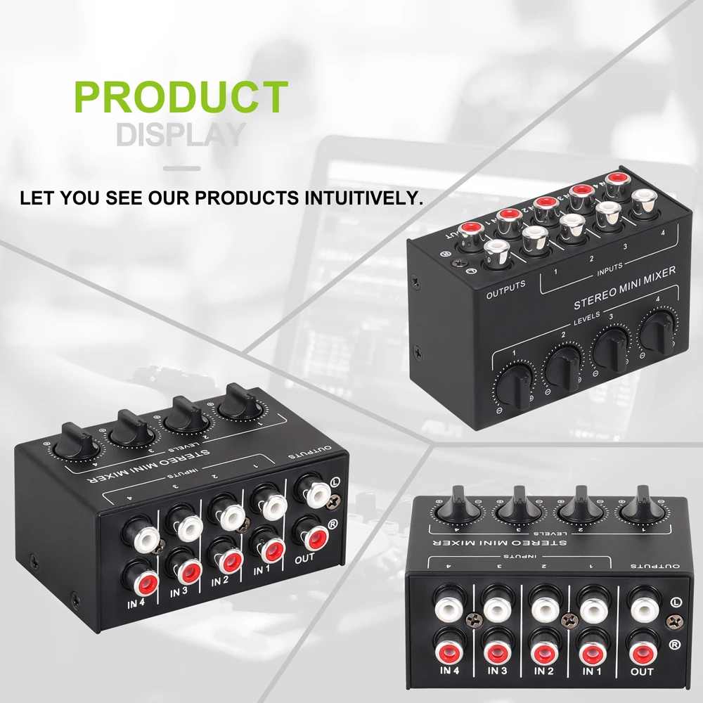 미니 패시브 스테레오 믹서, 라이브 스튜디오 DJ 장비용 스테레오 디펜서, RCA 4 채널 소형 오디오 믹서, CX400