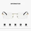 Square Rimless Photochromic Myopia Glasses Men Women Business Anti-UV Nearsighted Eyewear Retro Eyeglasses 0-1.0-4.0 6