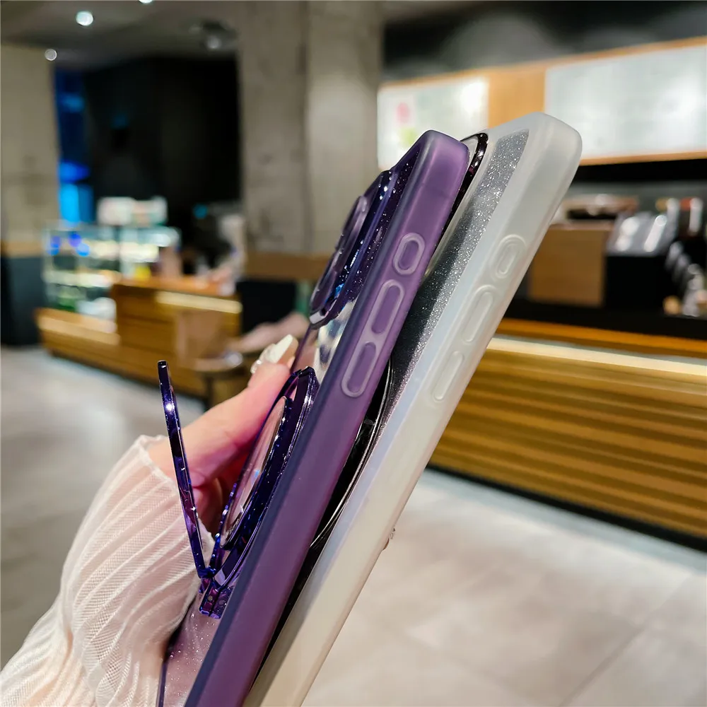 Gradient Glitter Magnetic Stand Holder Phone Case