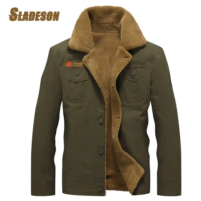 

2023 Autumn Winter New Jacket Men 100% Cotton fleece Military Tactics Cargo Casual Retro Jackets Male Tough Guy Tooling Coat
