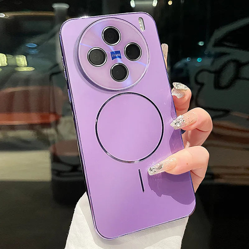 Luxury Magnetic Full-Coverage Lens Protection Acrylic Case with Shockproof Bumper and Anti-Fingerprint Features