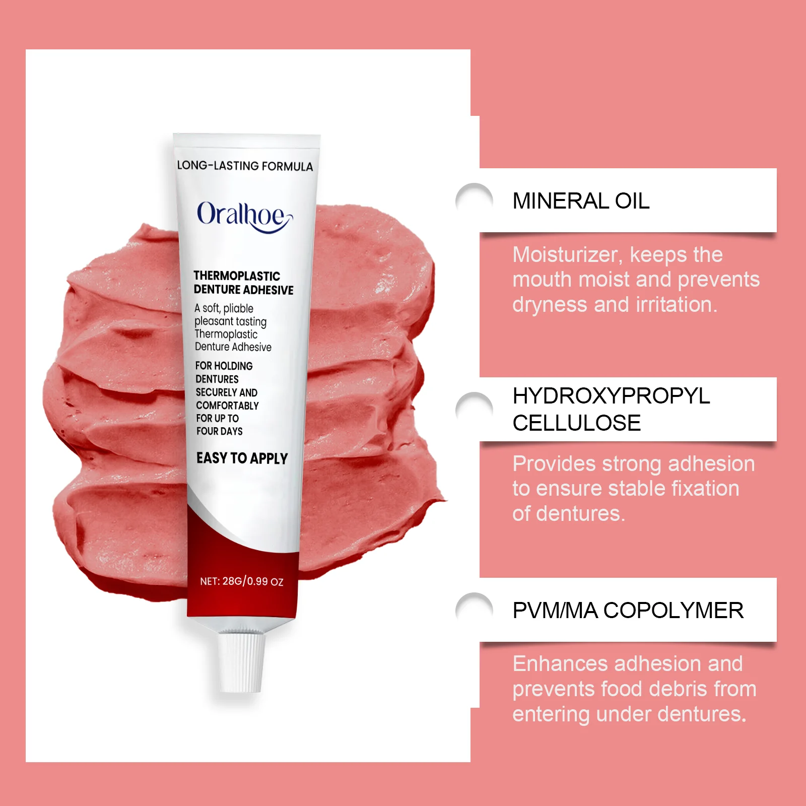 Comfort Denture Adhesives Glue Teeth Care Thermoplastic Denture Silicone Reline Kit Adhesive Cushion Friction Fixed Dentures