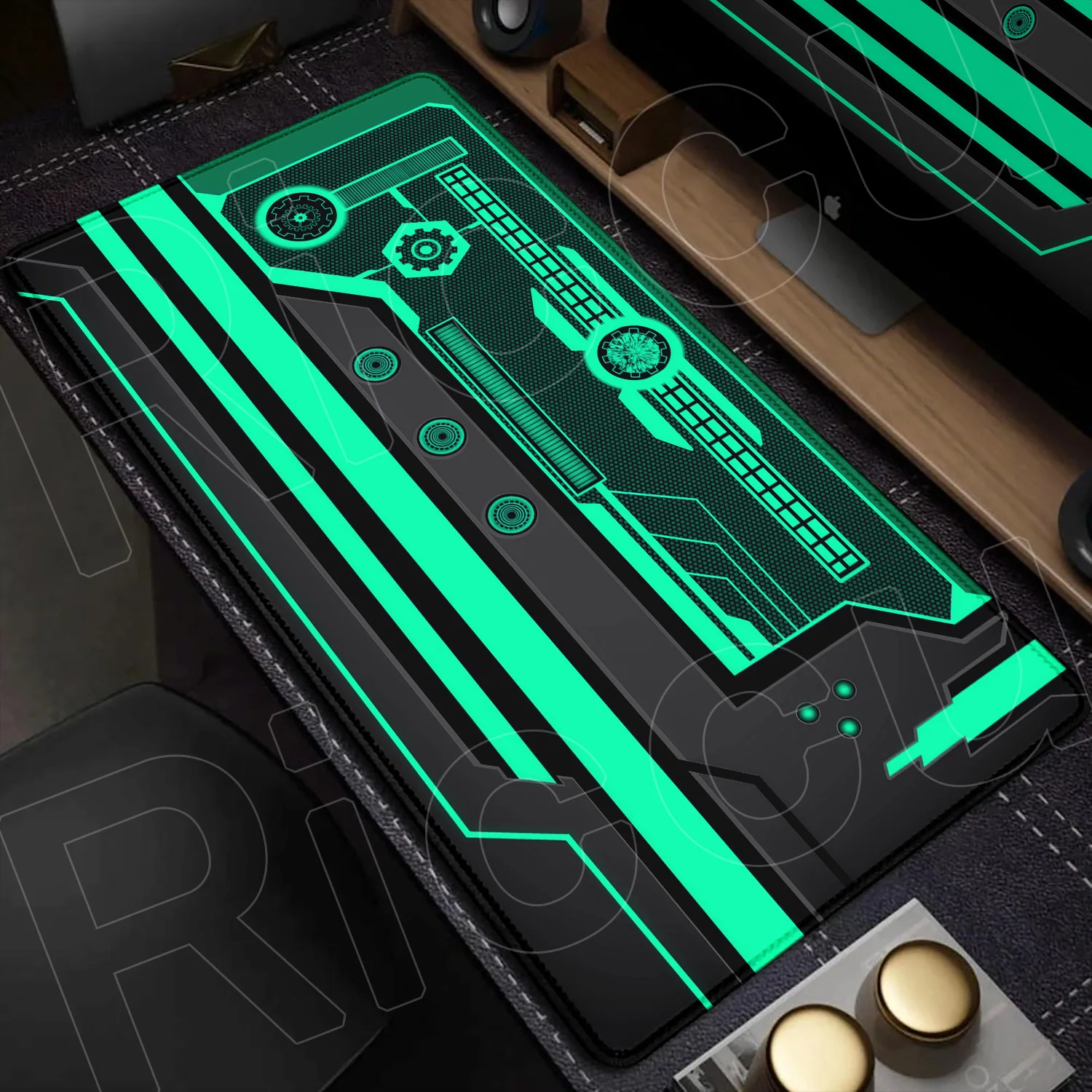 Futuristic Sci-Fi Large Gaming Mouse Pad with Technology-Inspired Design