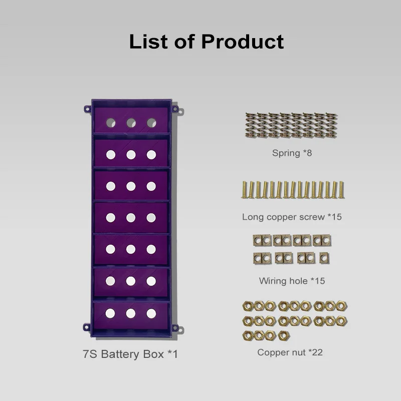 DIY 32700 Weld-free Battery Box/Battery Case//Holder Pure Copper 22A High Curren