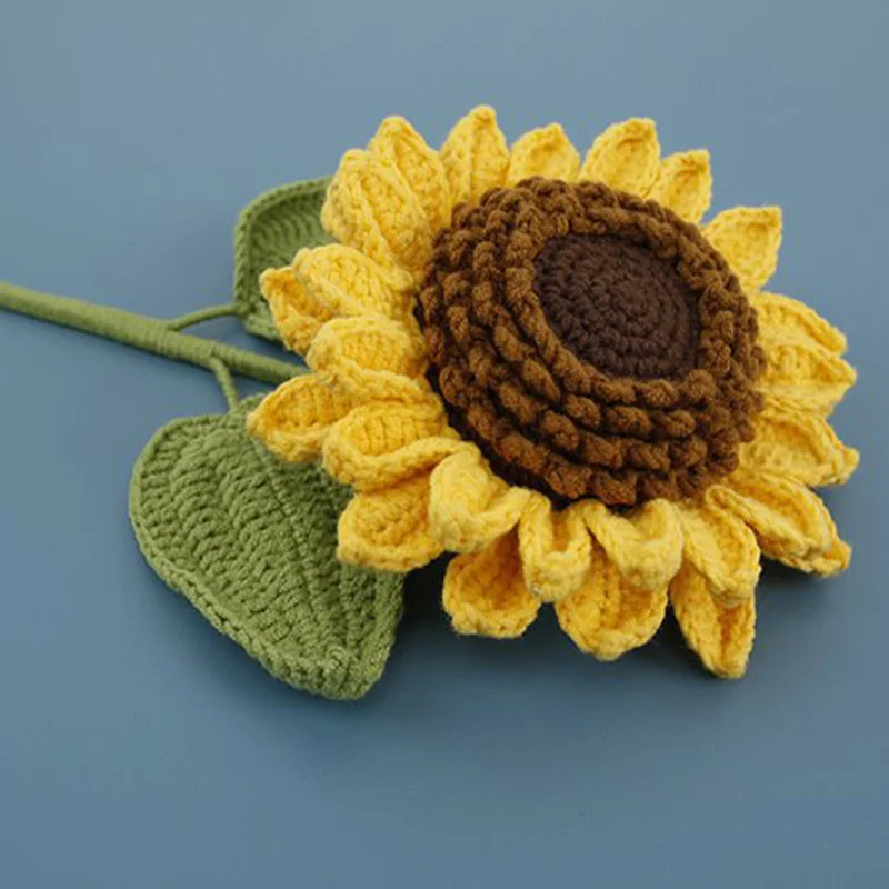 Girasole Lavorato All'Uncinetto Fatto A Mano - Fiore Portafortuna Per Festa Della Mamma, Regalo Emotivo
