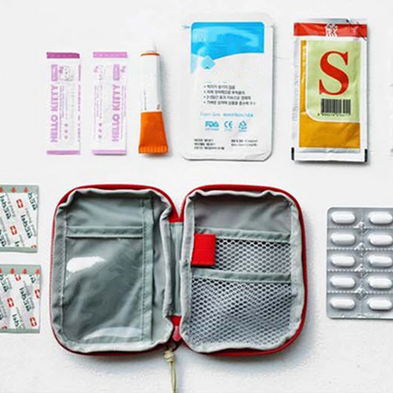 Mini Portable Medicine Bag Travel First Aid Kit Storage Survival Box Outdoor...