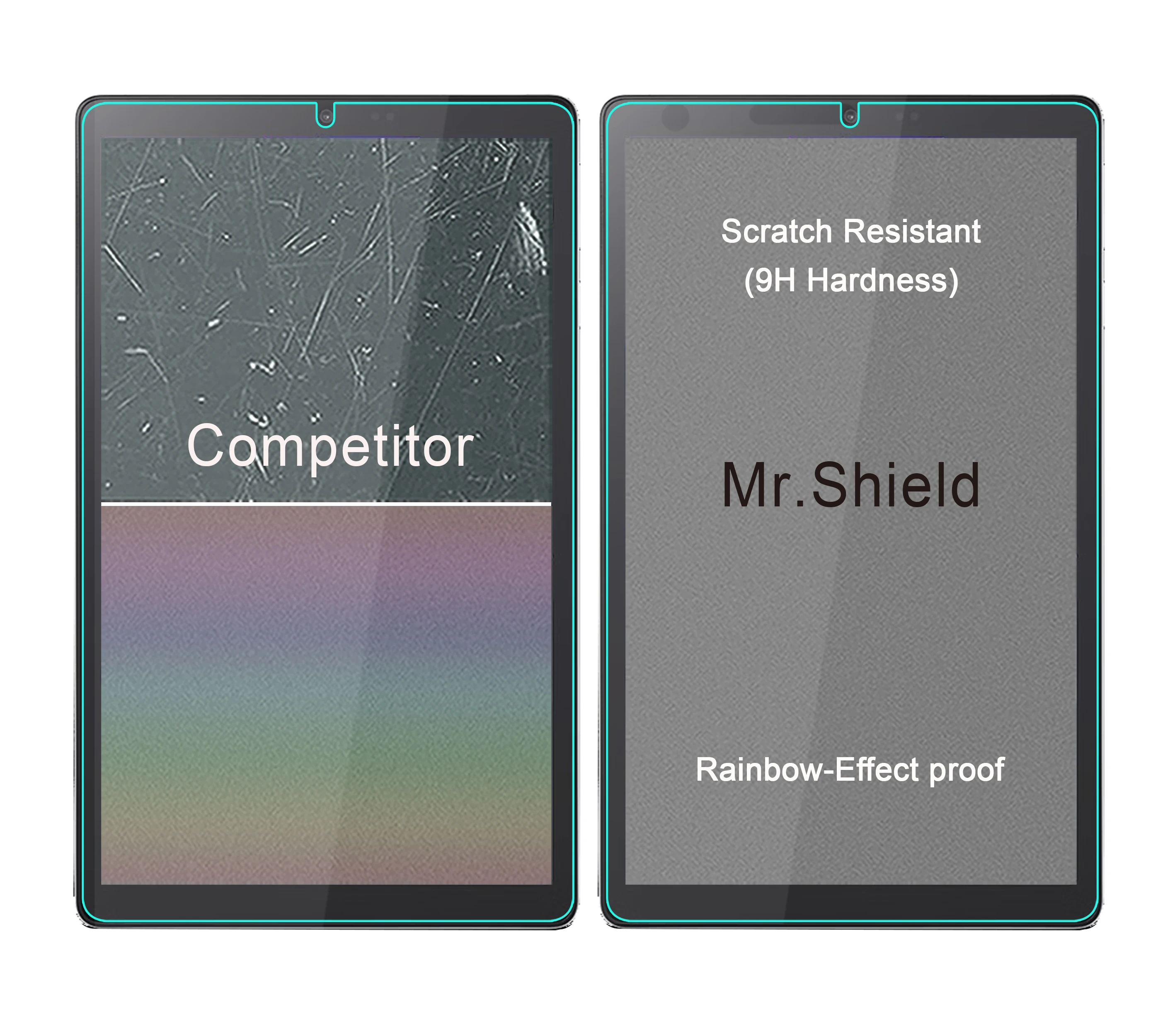 Mr.Shield Screen Protector compatible with Acer Iconia Tab A8 [Tempered Glass] [2-PACK] [Japan Glass with 9H Hardness] 4