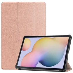 Tri-Folding Stand Tablet Cover Case with Protective Shell, 11-Inch for S7 T870 S8 X700 (Rose gold)