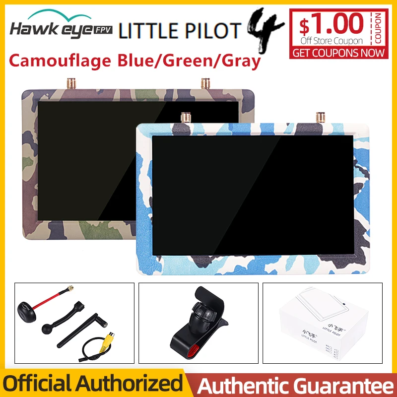Original Hawkeye Little Pilot 4 5.8GHZ 48CH Built in DVR Battery Dual