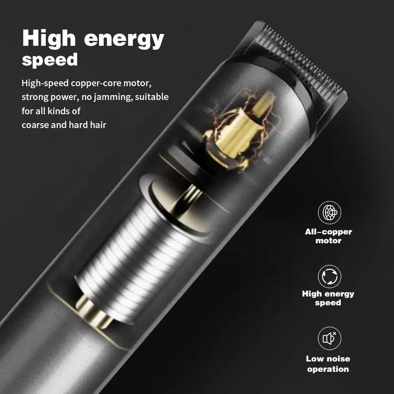 WAIKIL New Men's Barber Professional Electric Barber Silent High Power USB Charging Cordless Hair Trimmer Styling Tool 4