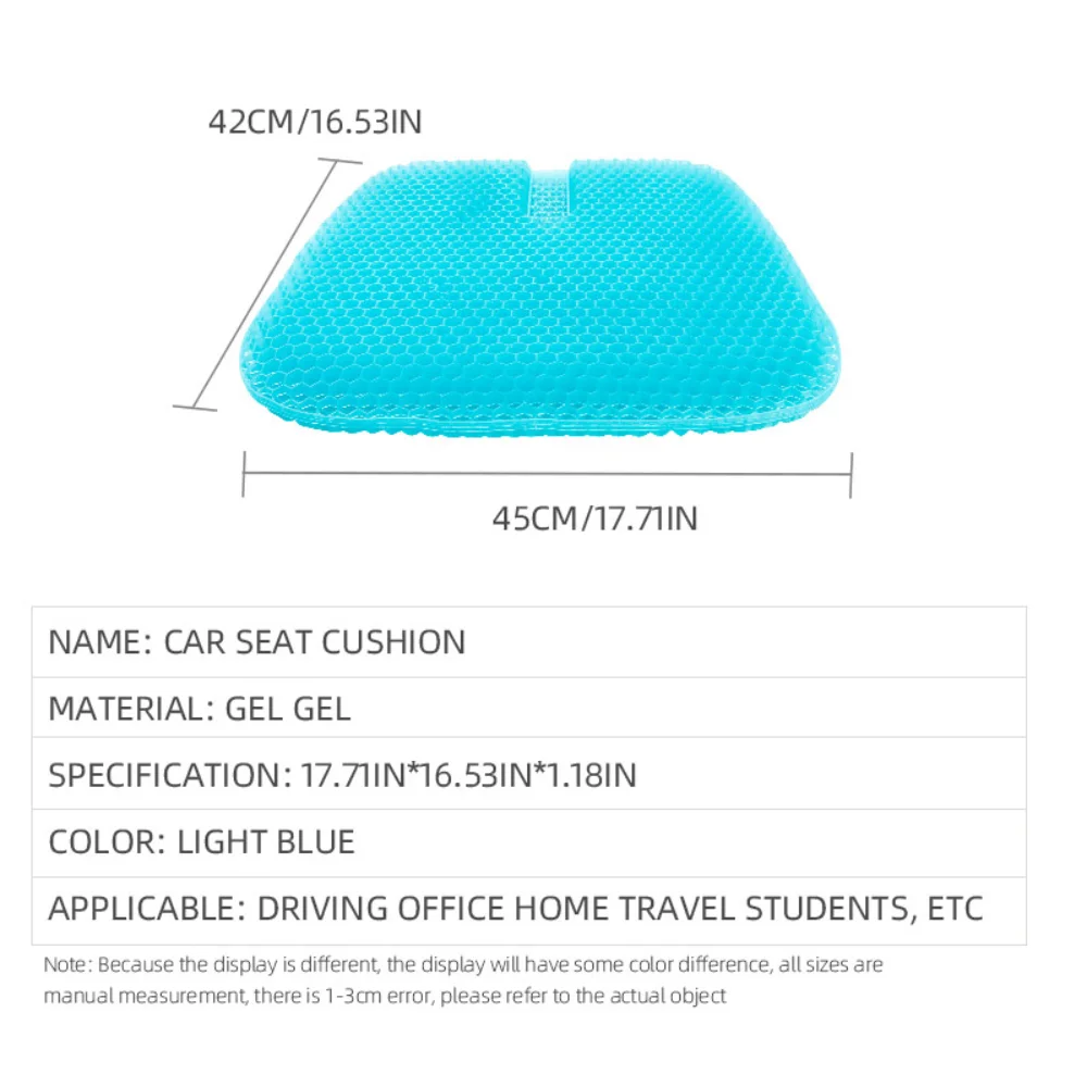 45x42cm Double Thick Gel Seat Cushion Honeycomb Design with Non-Slip Cover for General Motors Increased Breathability Cooling Pa