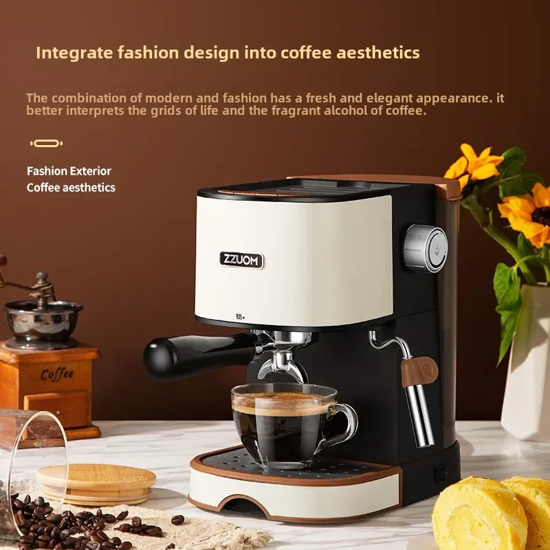 Home Office Small Italian Coffee Machine Automatic Pump Pressure Steam Milk Foam Machine Integrated Coffee Pot 20bar