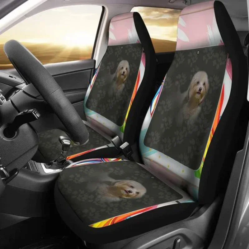 

2pcs Cute Havanese Dog Print Car Covers