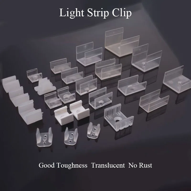 Neon Sign Led Grampos Flexíveis Strip Clip Plastic Line Lights Led Snap Fixadores Transparente Leite Branco pc Braçadeira Pequena pp c Braçadeira Grampo de Aperto Rápido Abraçadeira Grampo de Aperto Rápido Grampo c Led