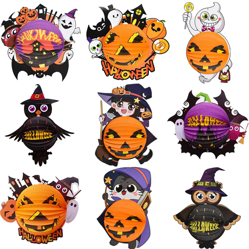 

New Halloween Decoration Cartoon Witch Pumpkin Lantern Ghost Festival Hanging Pendants Halloween Day Bar Store Atmosphere Layout