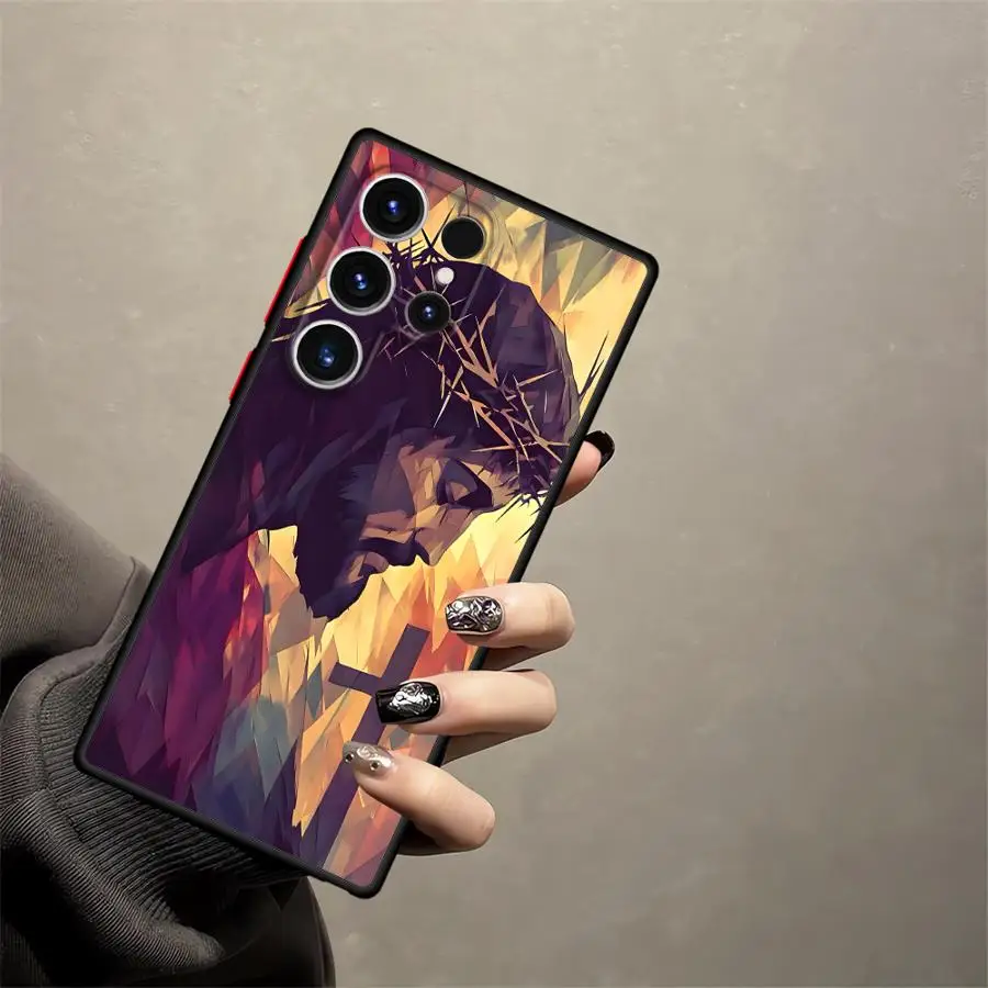 Divine-Inspired Protective Phone Case with Jesus Design