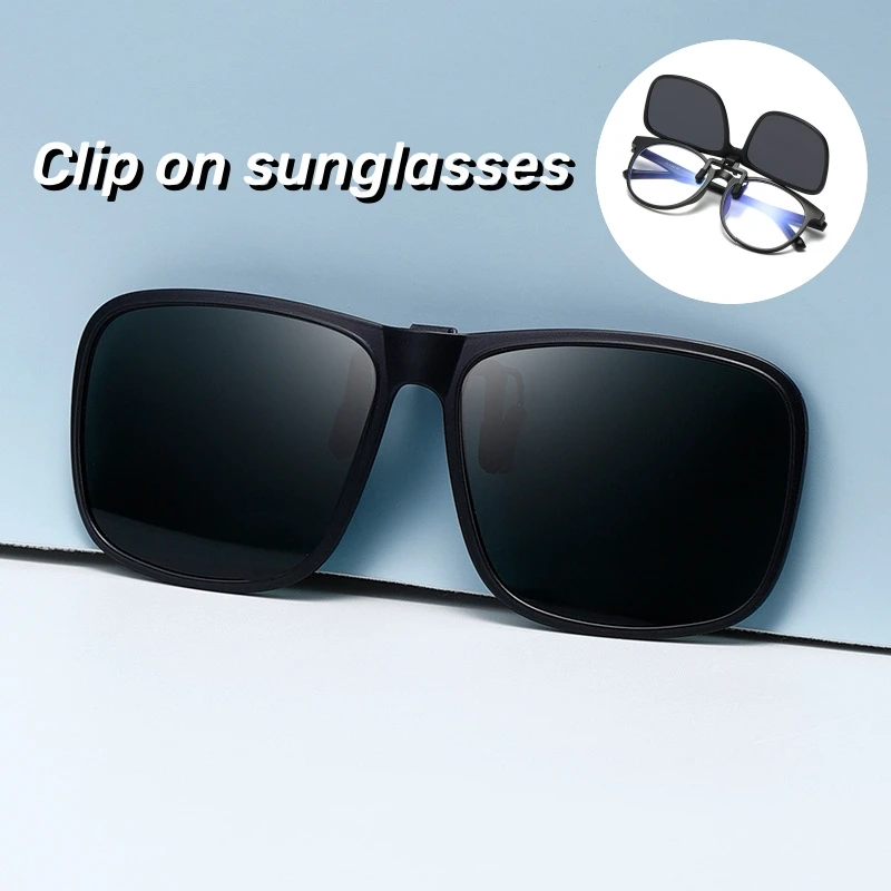 

2024 Retro Clip Polarized Sunglasses TR90 Ultra Light Night Vision Sunglasses Driver Mirror with Sun Shading Clips on Glasses