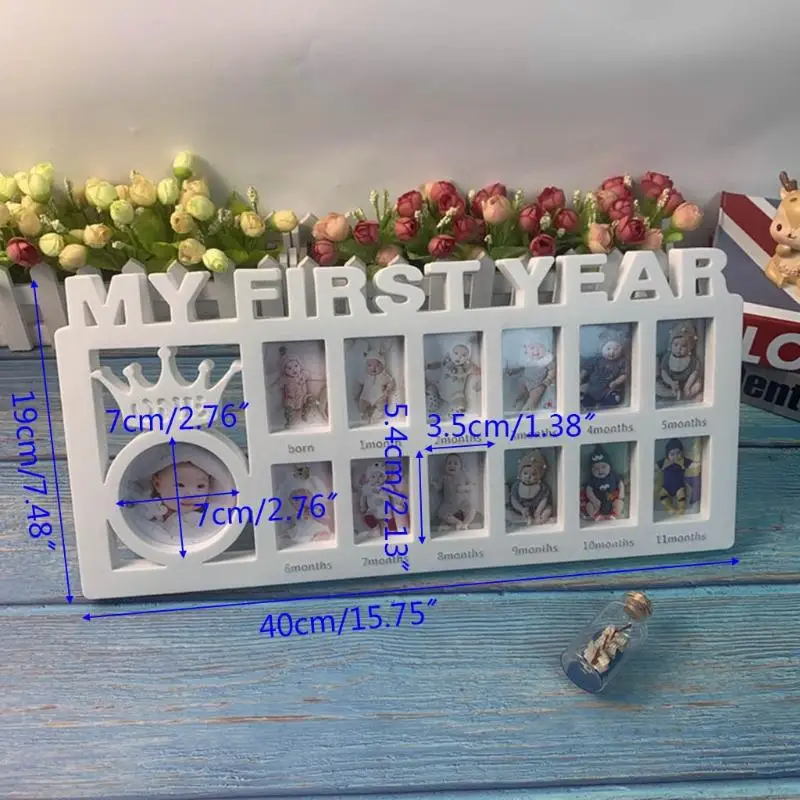 D84E 0-12 Months Pictures Milestone Photo Frame Baby Collage Picture Frame Growing Memory Gifts First Mothers Gifts