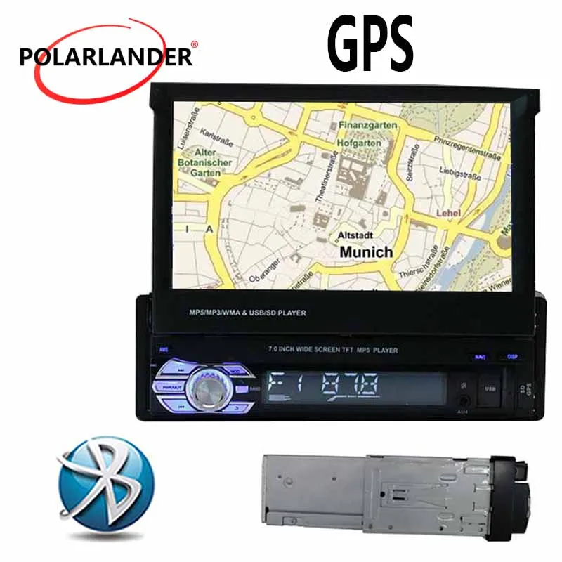 Автомобильный радиоприемник с 7-дюймовым сенсорным экраном GPS + 8gTF MP5 AUX сенсорный экран Bluetooth Mirror Link, автомобильная стереосистема