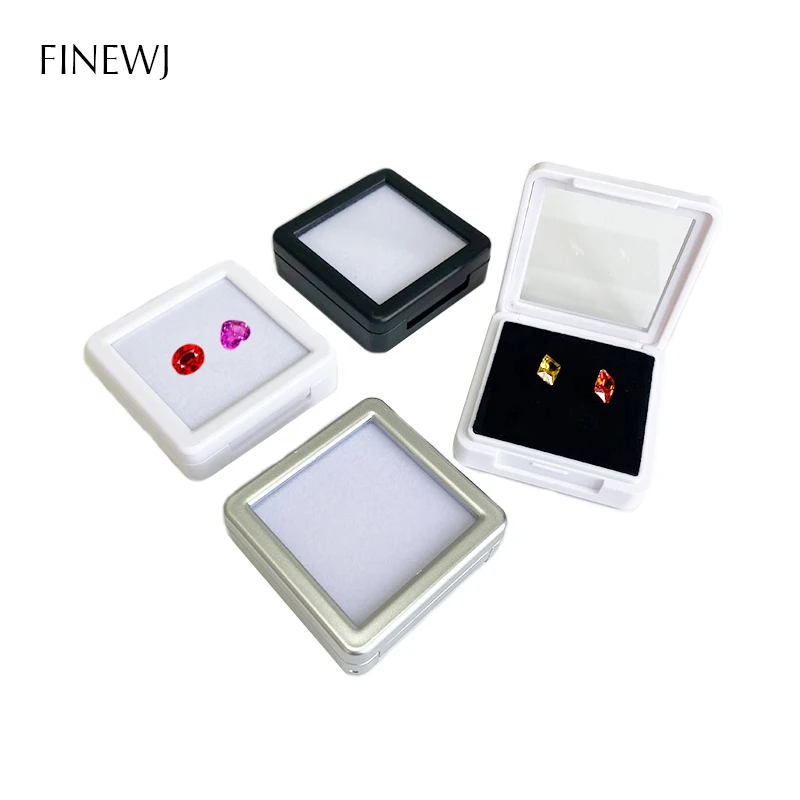 Wholesale Pendant Jewelry Gem Coin Display Box Loose Diamond Storage Jar Flip Transparent Cover Gemstone Bead Organizer Showcase 4 pcs transparent pencil case large organizer storage bag convenient toiletry capacity coin multi function