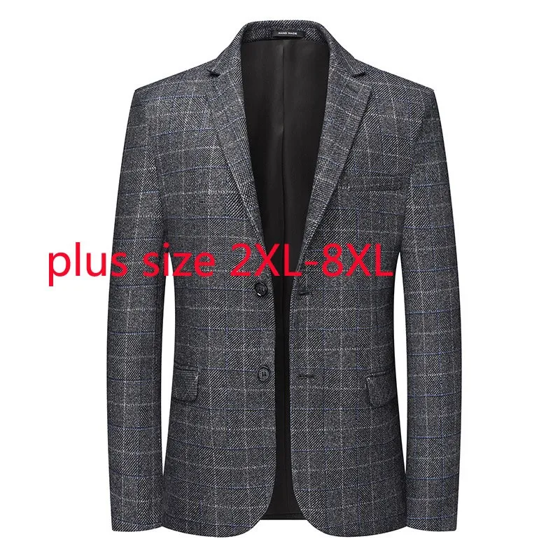 

Мужской блейзер с принтом в клетку, размеры 2XL, 3XL, 4XL, 5XL, 6XL, 7XL, 8XL