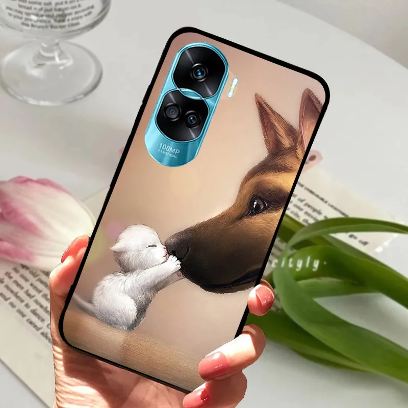 Sleek Black Silicone Soft Painted Protective Case