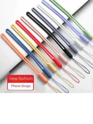 Silicone Wrist Strap Lanyard - Portable Hand Wrist Keychain for Phone, ID Card, and Keys (5 random color)