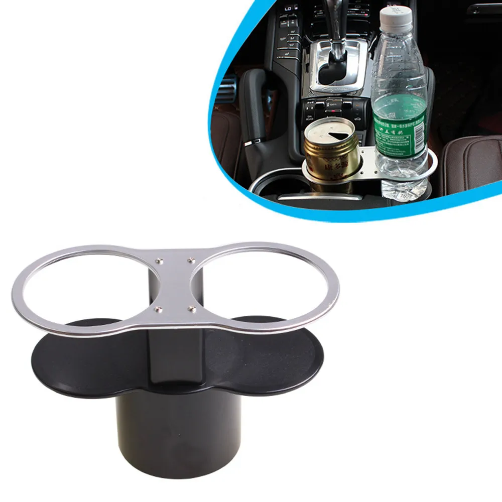 

Double Hole Car Cup Mount Metal Stand Universal Bottle Drinking Holder Automotive Interior Accessories