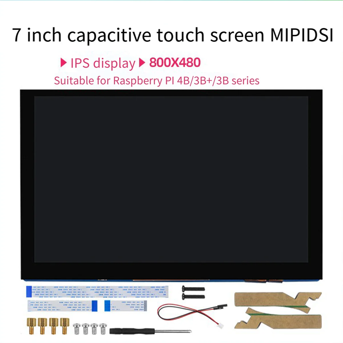 라즈베리 파이 4B/3B+ 용량성 터치 디스플레이 7인치 Hd Ips,C