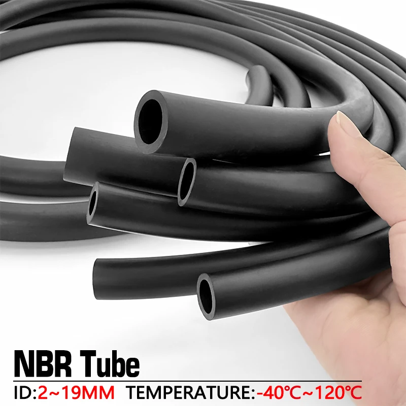 Oil Resistant Flexible Black Rubber Fuel Hose - Durable NBR Tubing
