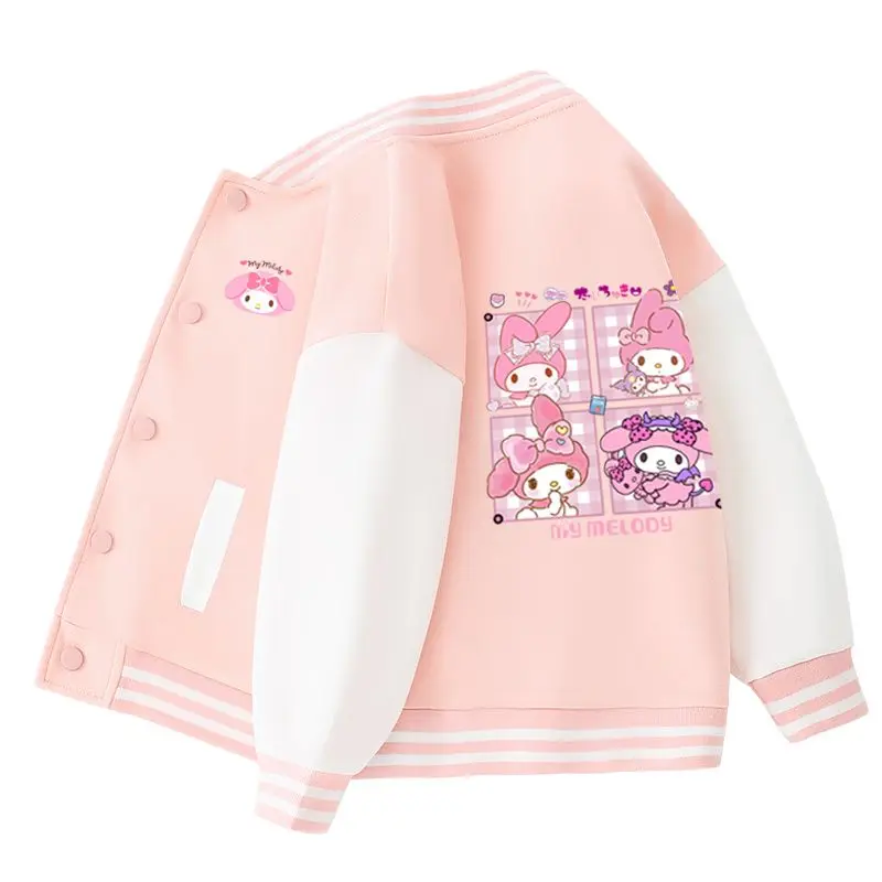 

2023 Sanrio My Melody Girls Coat Spring and Autumn New Korean Version Children's Loose Sports Baseball Uniform