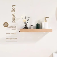 Bathroom Storage Shelves，Wooden bathroom Rack Wall-Mounted Punch-Free, Seasoning Board shower Storage Rack，bath shelf organizer 2