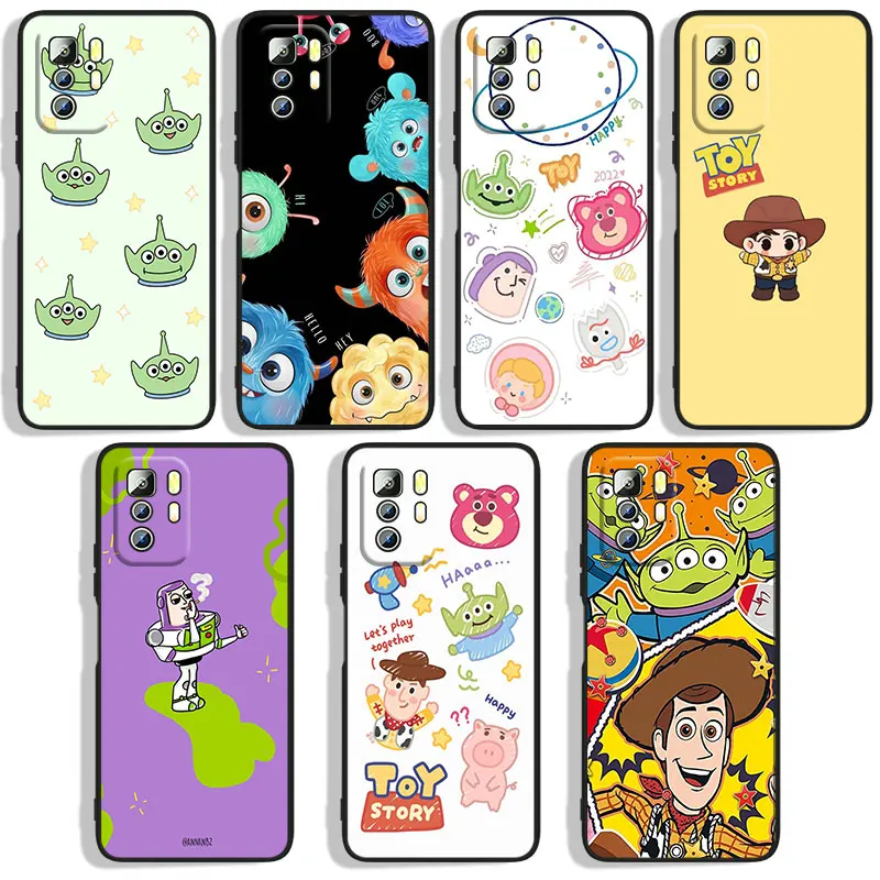 

Disney Fun Toy Story Phone Case For Xiaomi Redmi Note 10 10S 10T 10ProMax 11 11S 11T 11E Lite Pro 5G 4G Black Funda Cover Soft