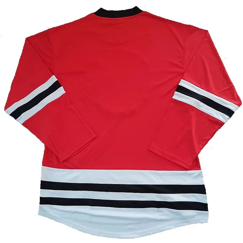Ice Hockey Jersey Sweatshirt XS-XXL Goalie Red Black White Full Sleeve Retro T-Shirt V Neck Oversized Curve Bottom Sports Shirts