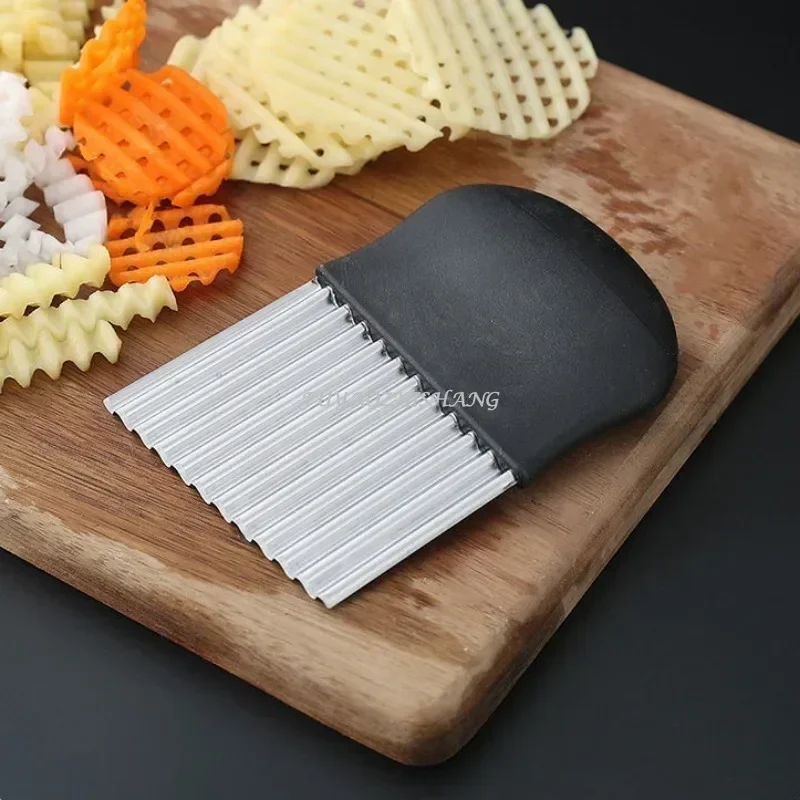 Potato Slicer for Kitchen Stainless Steel Potato Chip Slicer Dough Vegetable Fruit Crinkle Wavy Knife Cutter Chopper French Fry Maker Tools