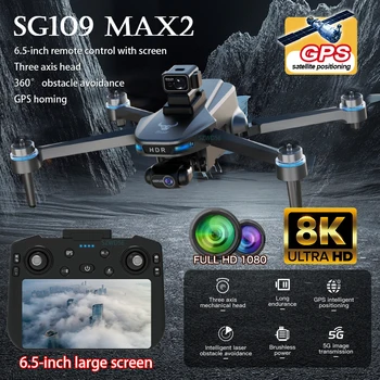 2025 Nuovo SG109 MAX2 GPS Drone Con Telecamera 8K 3-Axis Gimbal WIFI Laser Evitamento Ostacoli Schermo Remoto 5G FPV Brushless RC Dron
