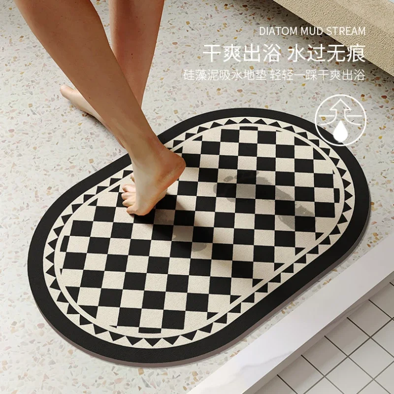 

New Type Of Absorbent Mat, Semicircular Bathroom Floor Mat, Non-Slip Entrance Door Mat, Quick-Drying Foot Mat