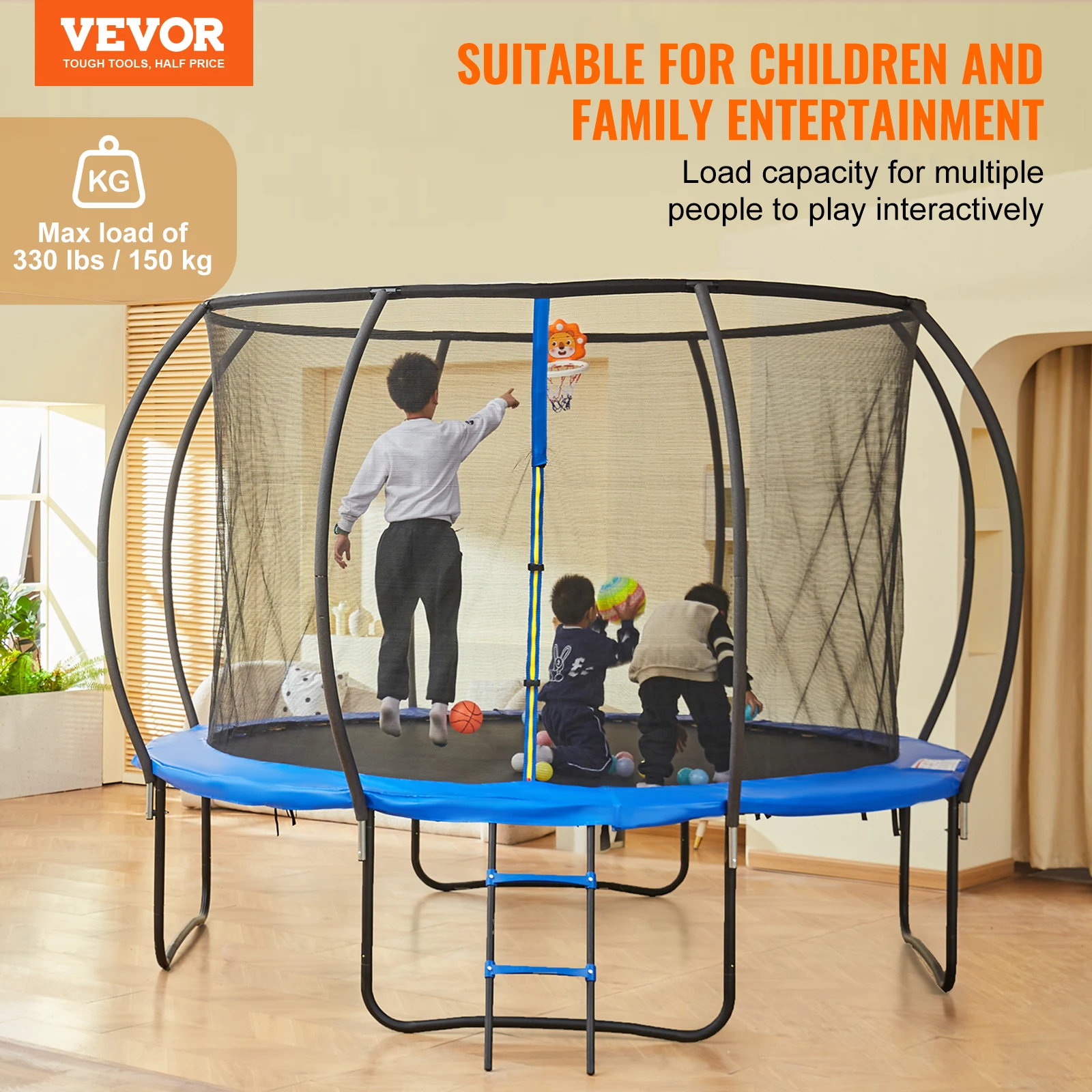 VEVOR Trampoline Heavy Trampoline with Jumping Mat and Spring Cover Padding Outdoor Recreational Trampolines for Kids Adults 2