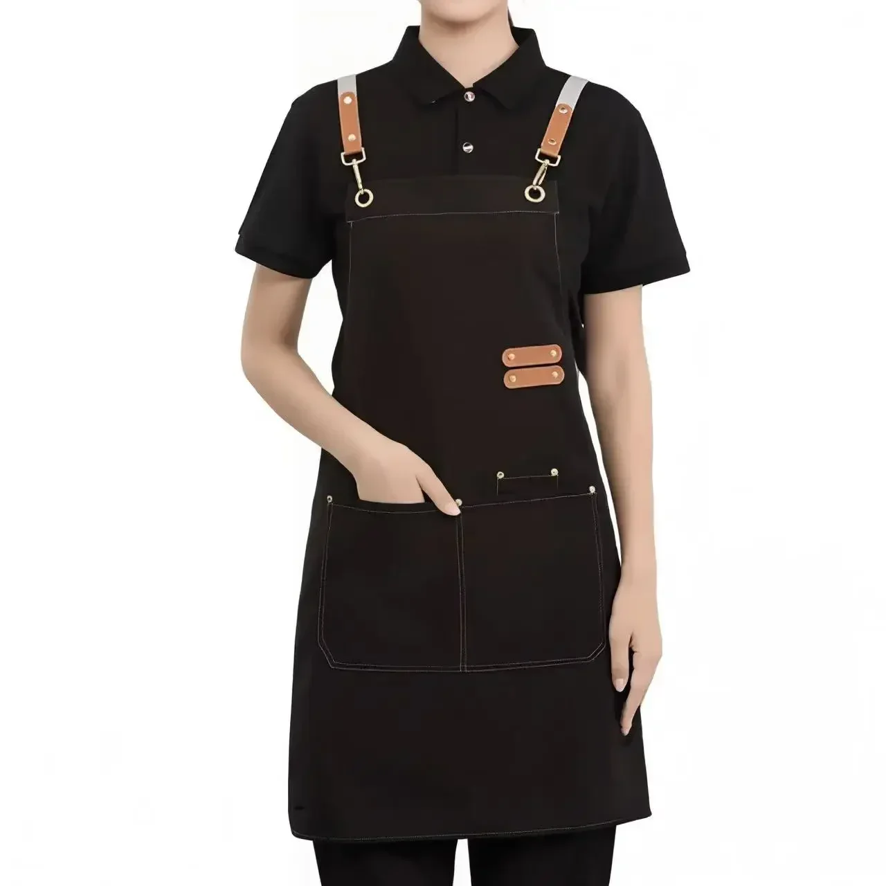 Customized Logo Adjustable Canvas Apron with Pocket