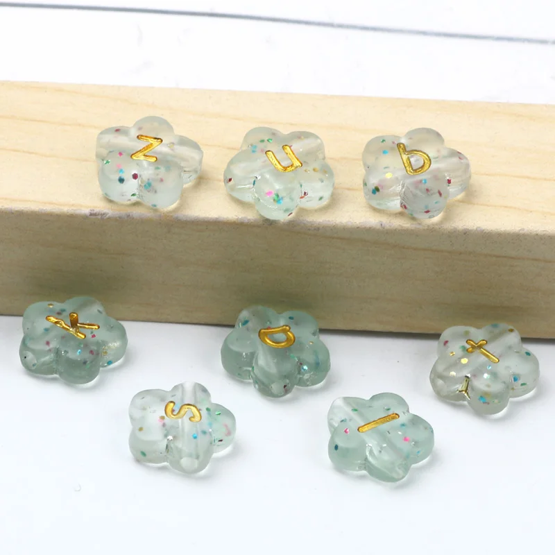 50pcs 11mm 혼합 문자 아크릴 비즈 별이 빛나는 하늘 꽃 비즈 의류 장식 바느질 공예 Diy 쥬얼리 액세서리