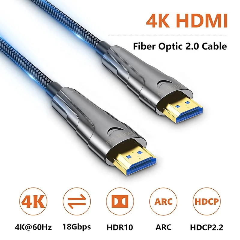 1080P 4K HDMI 남성-남성 케이블 2.0 HDMI 광케이블 1M 2M 3M 5M 10M 15M 20M 30M 50M 100M HD 비디오 광섬유 HDMI 케이블